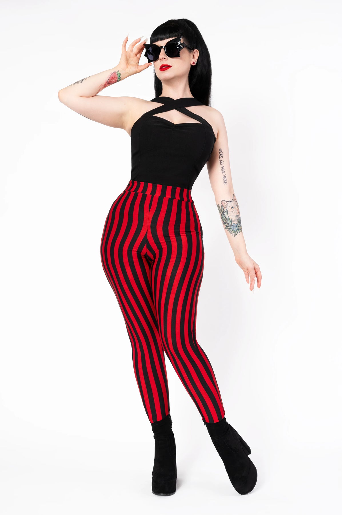 Legging noir bande rouge online